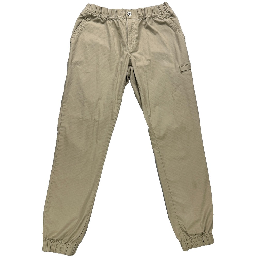 prAna Womens Size 8 Ripstop Hiking Jogger Pants Khaki Elastic Waist Outdoor